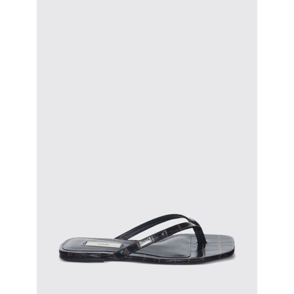 Toteme Women Thong Mule Sandals Toteme In Leather With Low Heel And Square Toe